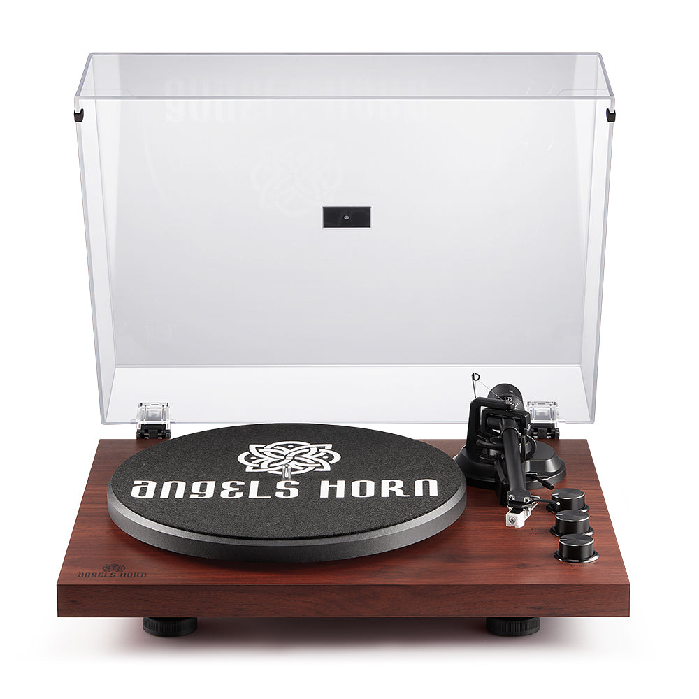 Angels Horn AH1 - Wooden Turntable w/ Bluetooth & Speed Adjustment Knob